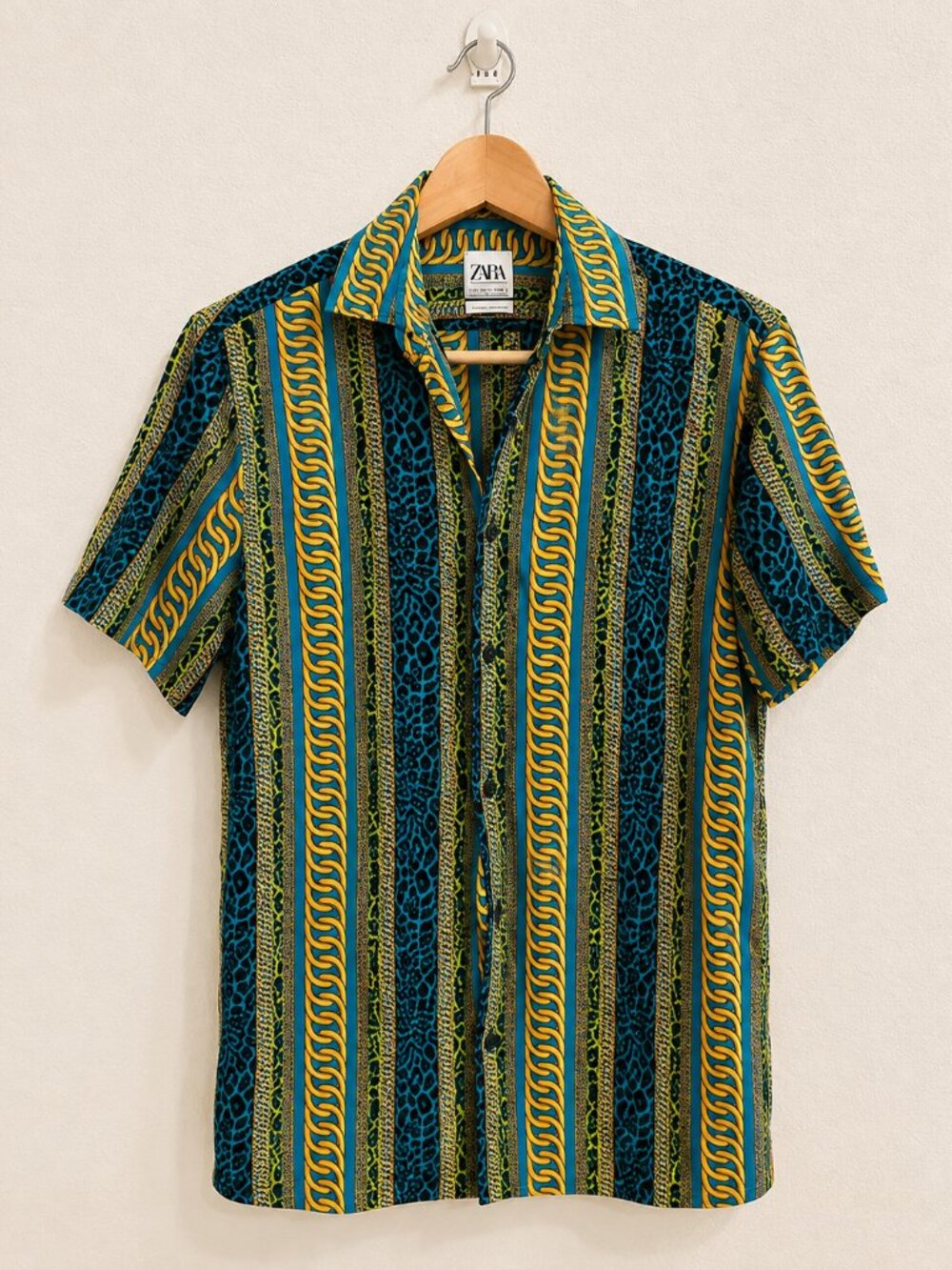 ZARA Men’s Versace Style Chain Print Shirt – Size M